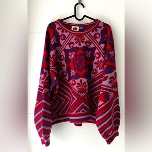 FARM RIO size M excellent condition x Anthropologie Bandana Crew Neck Sweater L